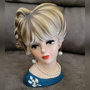 Vintage Napcoware C7472 Lady Head Planter Mid-20th Century